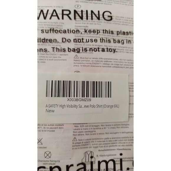 A-SAFETY Long Sleeves Hi Vis Safety Daily Work Construction Polo Shirt Size 6XL - Picture 9 of 9